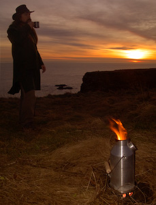 A volcano kettle is a fast self contained boiler for water perfect for bushcraft and wilderness use. - © 2017 - Gary Waidson - Ravenlore